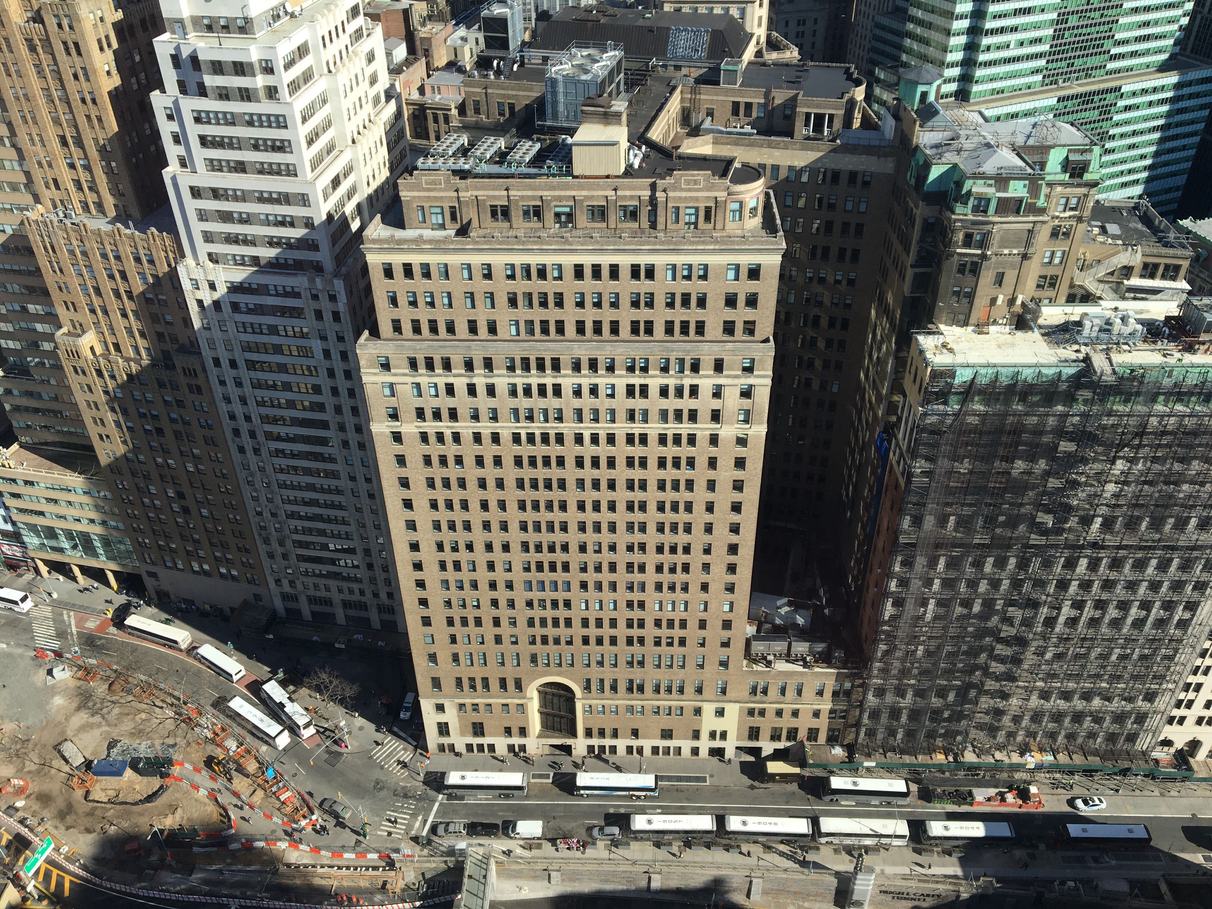 Skyscraper building view from top