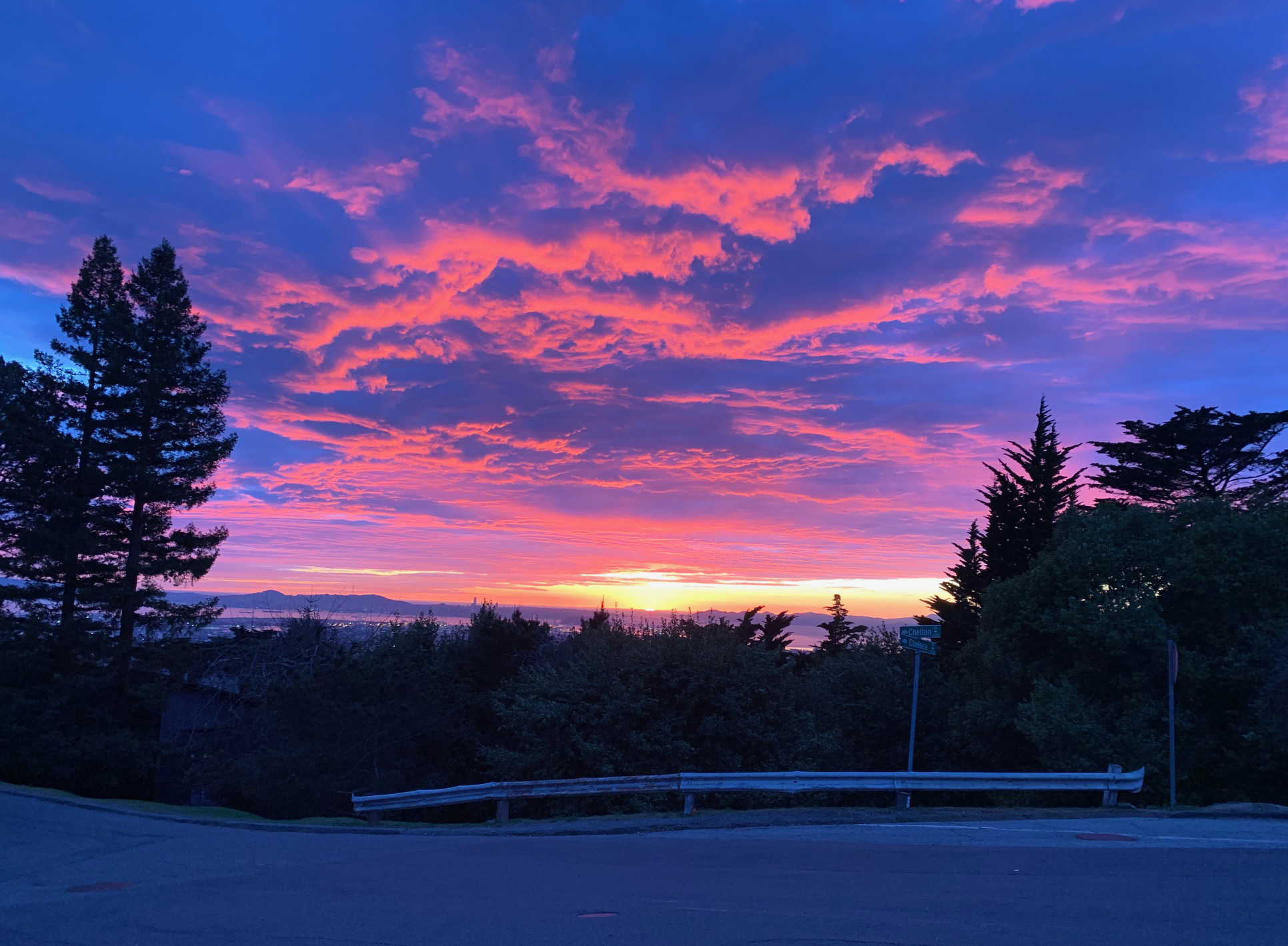 Fire sky captured on the roadside
