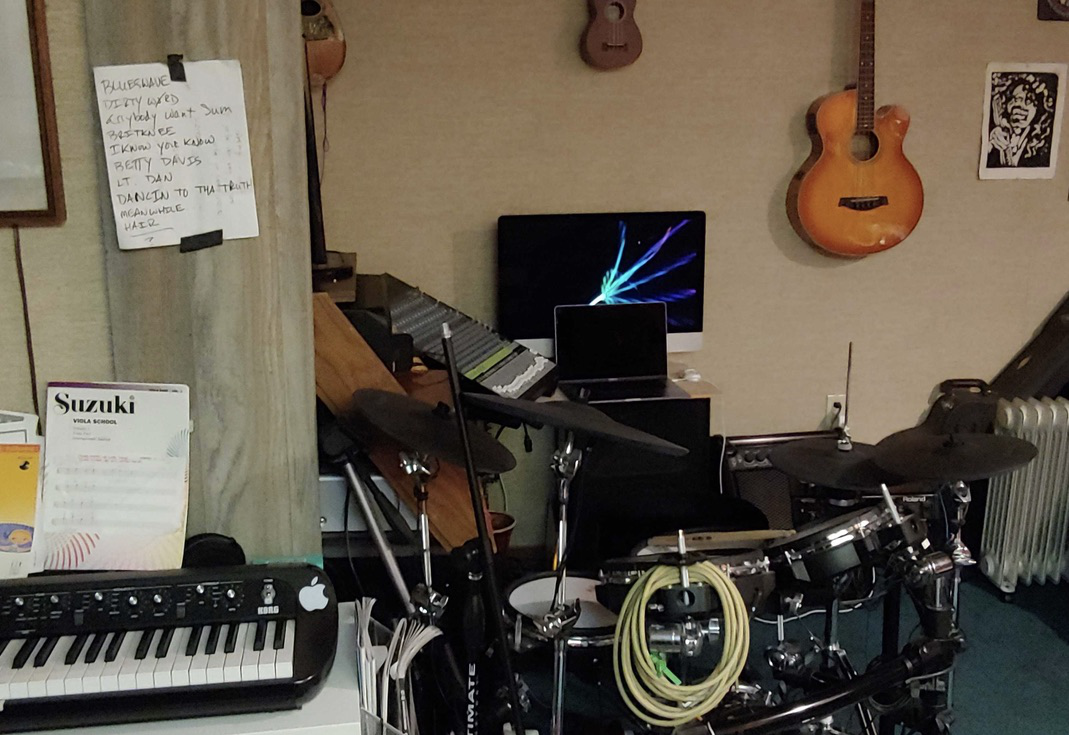 Room filled with musical instruments