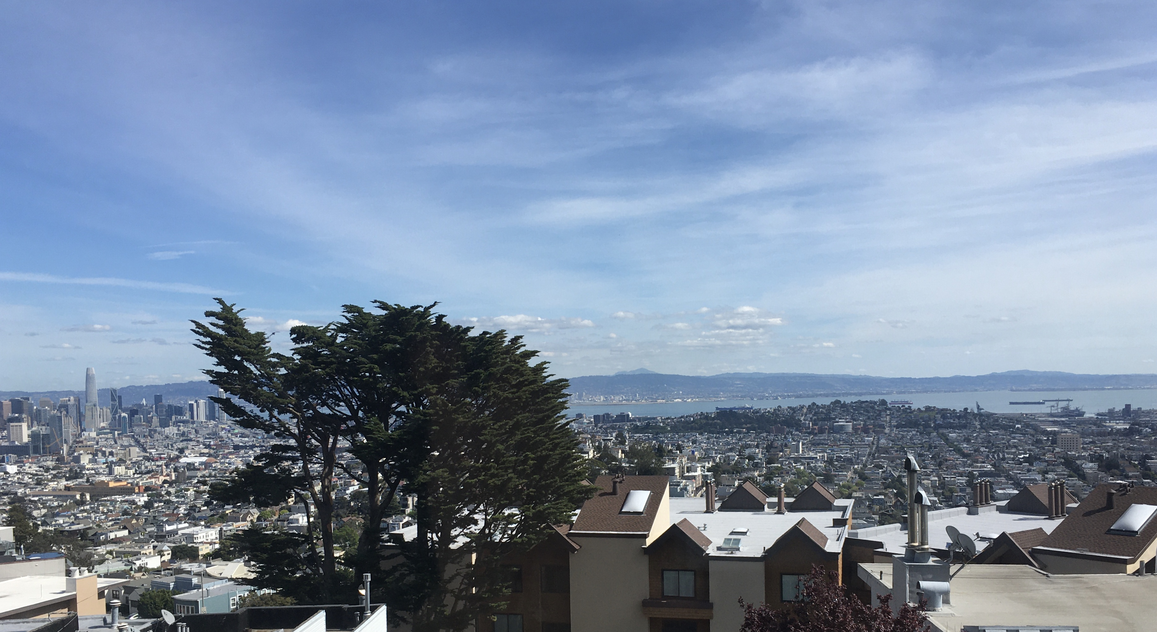 View of city and blue sky
